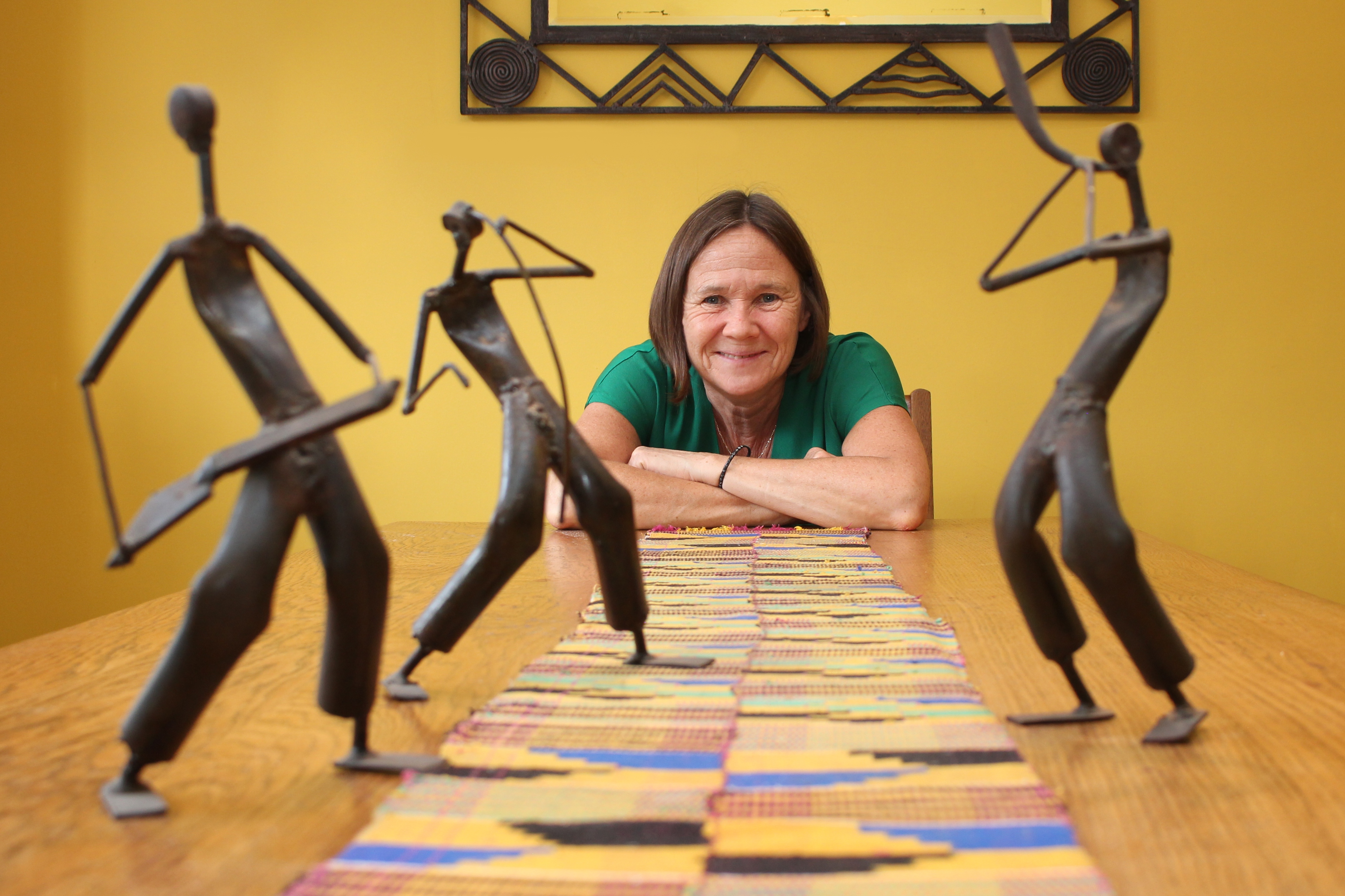 Kim with some of her African figurines